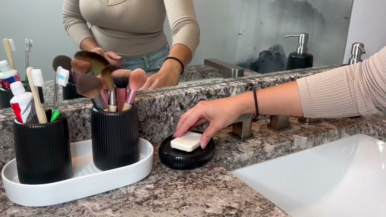 vancasso Ceramic Bathroom Accessories Set 4 Piece, Soap Dispenser with Stainless Steel Pump Review