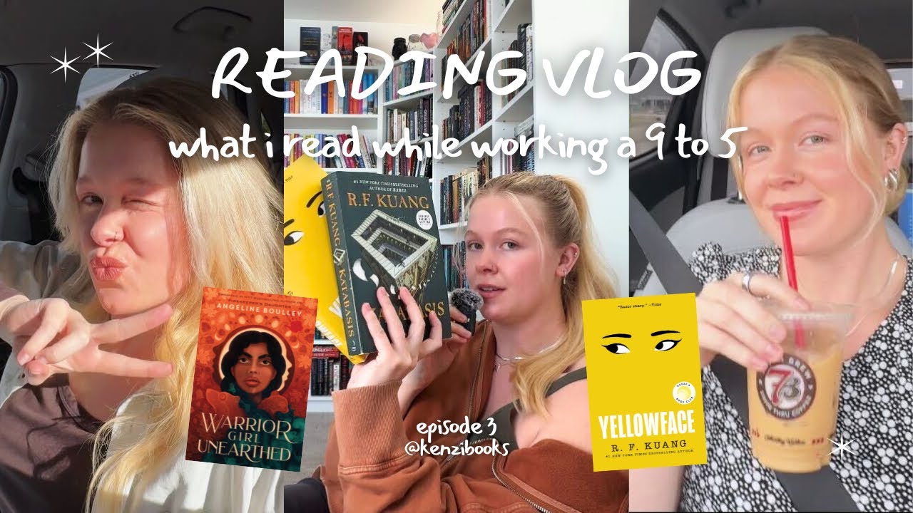what I read while working a 9 to 5: episode 3 💼| reading vlog! yellowface & warrior girl unearthed