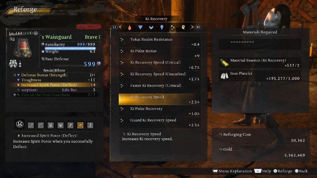 Nioh 3 - Shadows of the Three Oni (Shogun, LV Synced, +15 Gears) - Cestus