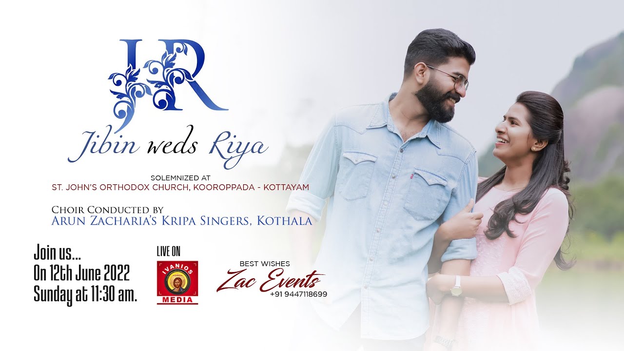Jibin weds Riya | WEDDING CEREMONY | St. John's Orthodox Church, Kooroppada | Arun Zacharia | LIVE.