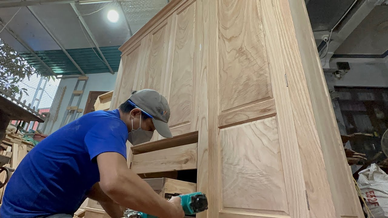 Build a wardrobe from unique wood // Amazing woodworking project