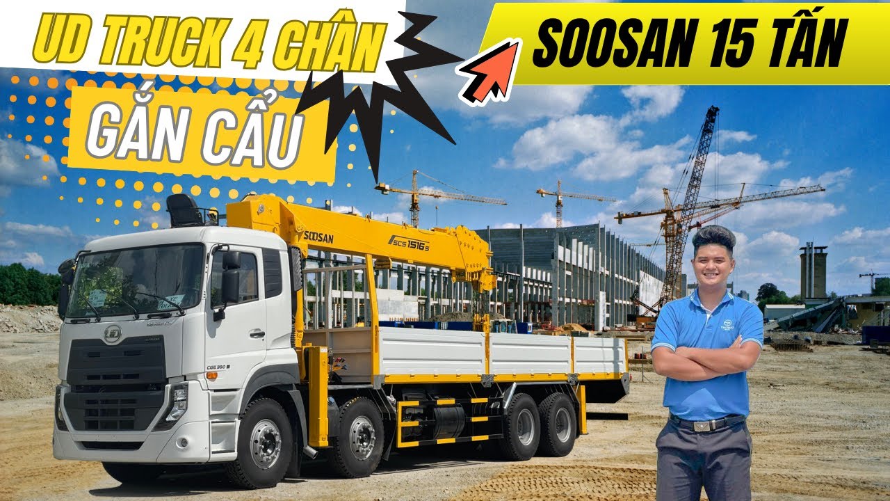 Giới Thiệu Xe UD TRUCK 4 Chân Gắn Cẩu SOOSAN 15 tấn #xecautuhanh #xecau #trending #xecautuhanh