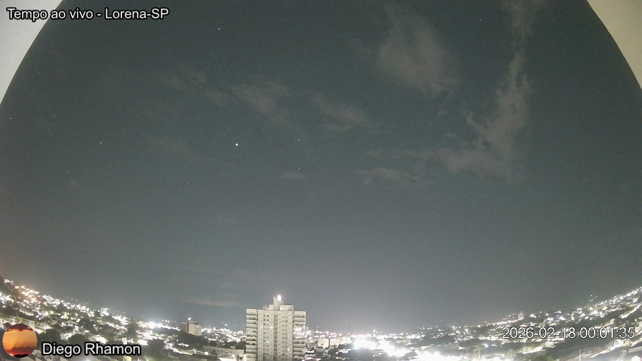 Ao vivo - Céu de Lorena-SP e Serra da Mantiqueira - 18/02/2026