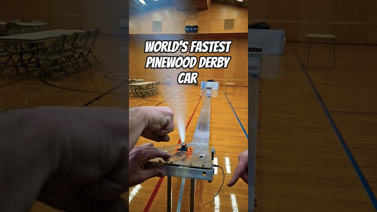 World's fastest Pinewood Derby car.  49' track in .548 secondswith an average speed of 60.7 mph.