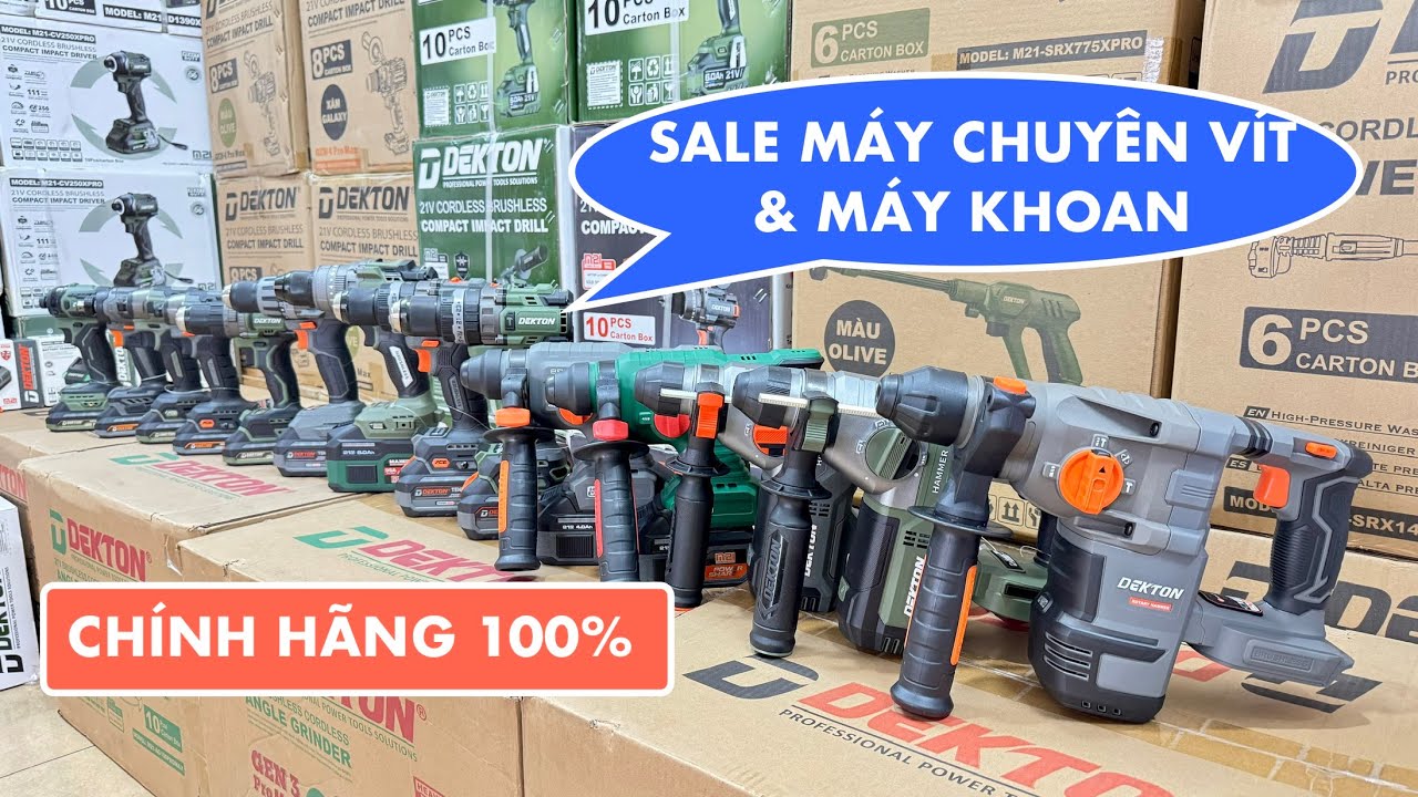 ❗️GIẢM GIÁ tất cả máy chuyên vít, máy khoan, pin, sạc MỚI, chính hãng Dekton 100% GIÁ TỐT NHẤT