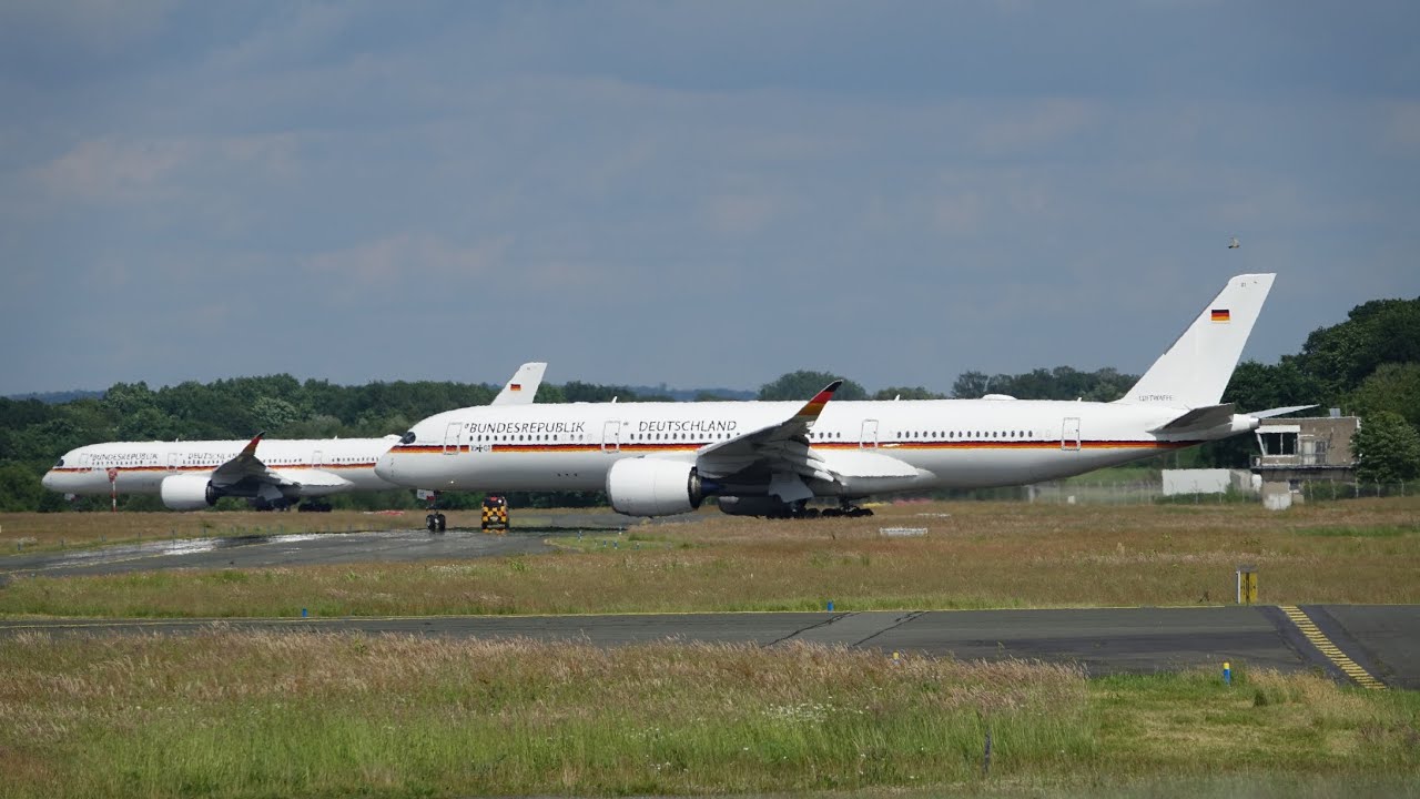 FRENCH PRESIDENT Emmanuel MACRON and GERMAN PRESIDENT STEINMEIER at Münster/Osnabrück | A350, A400M!