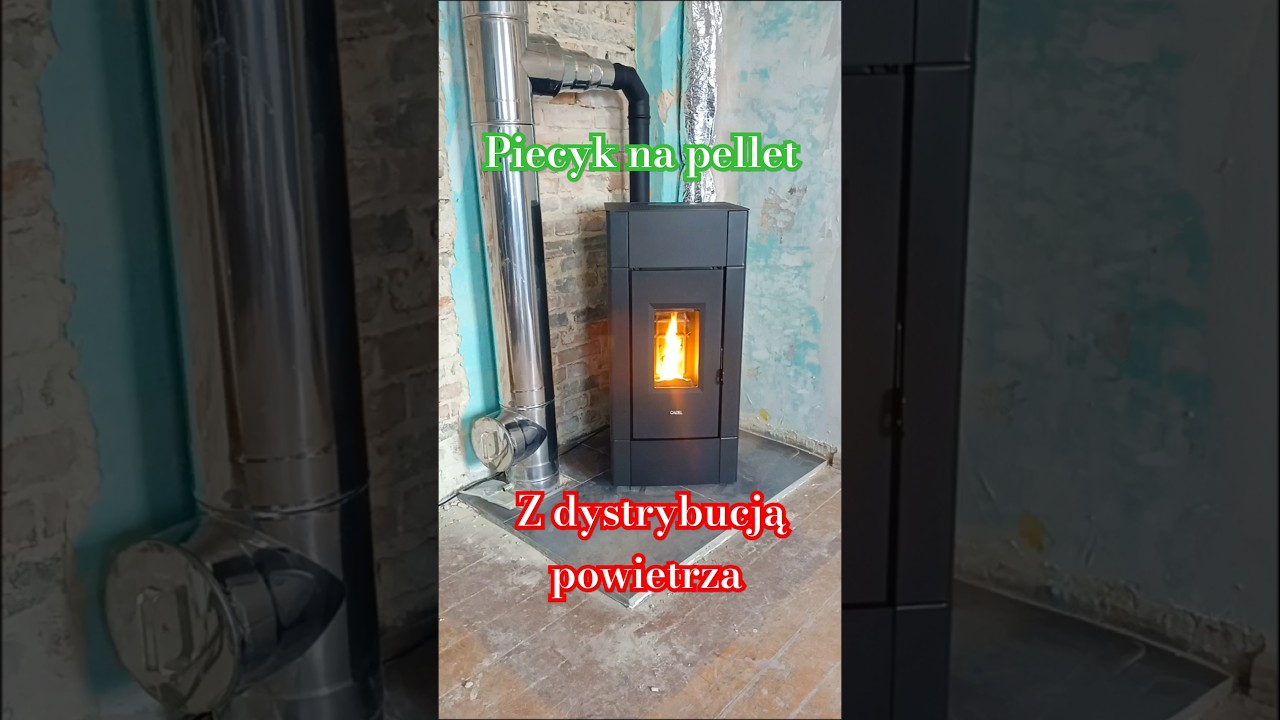 🔥 Piecyk kominek na pellet z dystrybucją powietrza #kominek #pellet #budowadomu #remont #piec #koza
