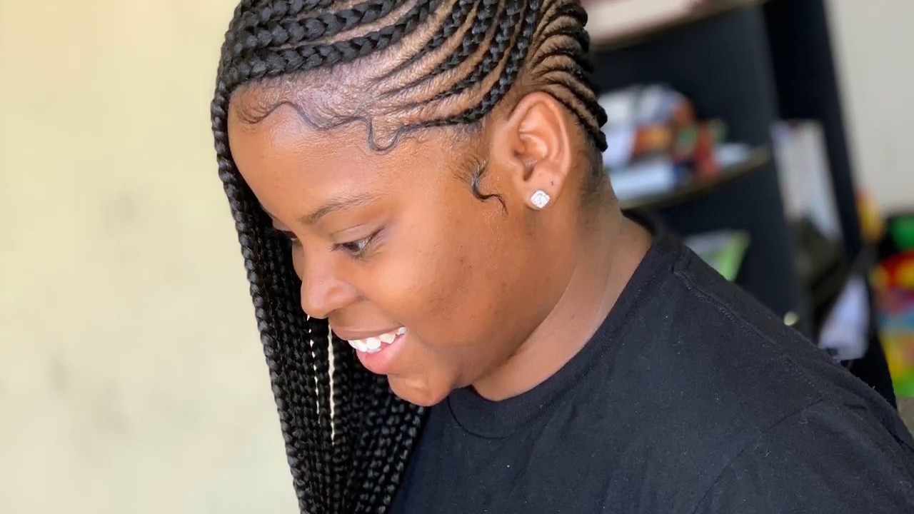 How to do medium lemonade braids on natural hair!!