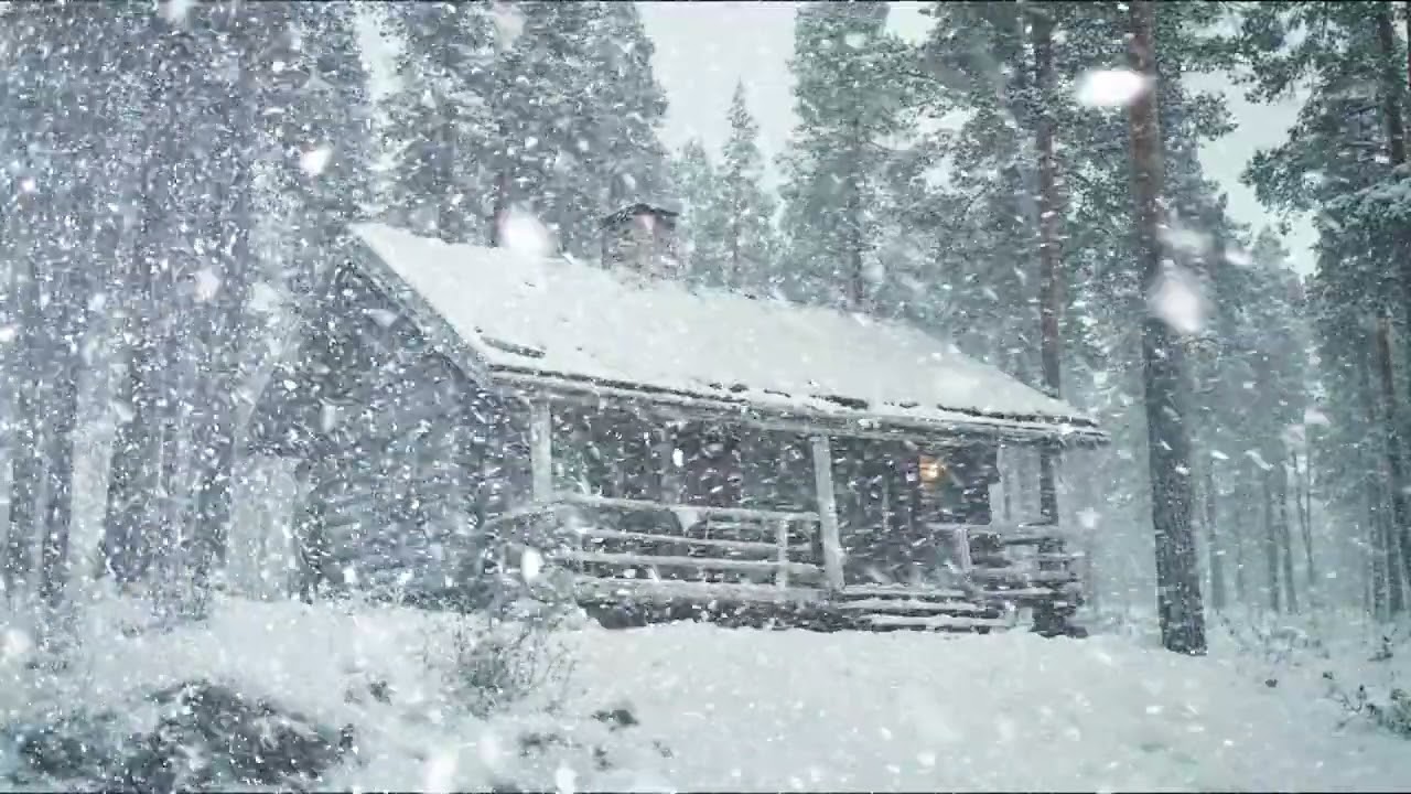 Relaxing Winter Snowstorm Sounds with Howling Winds to Help You Sleep or Study