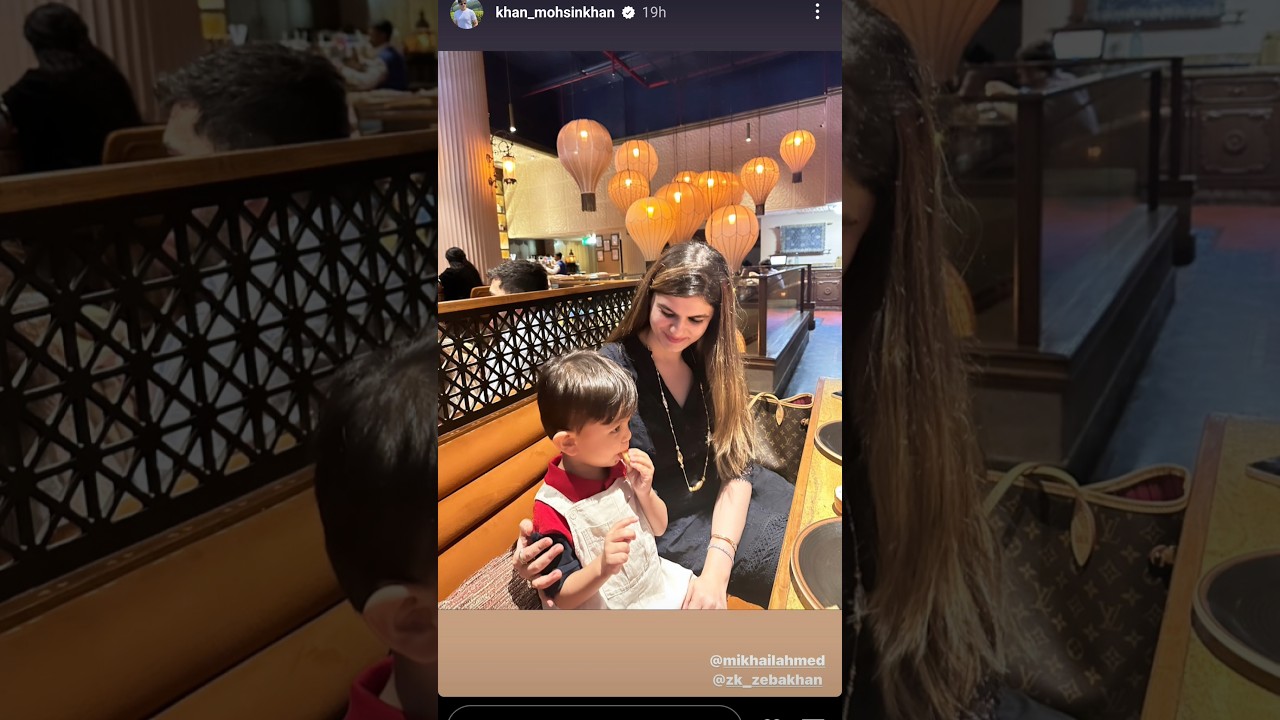 Mohsin khan with kids in cafe Instagram story 00214 #shorts #mohsinkhan