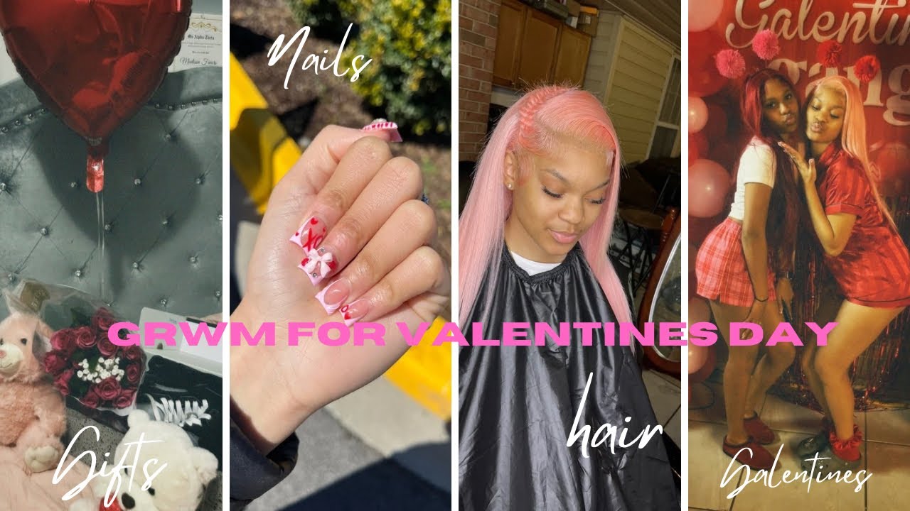 GRWM FOR VALENTINES DAY| nails,hair,lashes and more