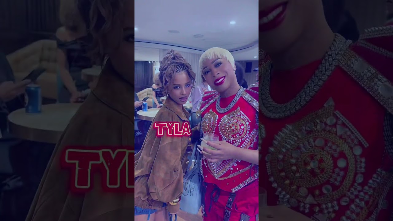 Tyla and Sunkee Angel stop for a picture backstage at &ldquo;Billboard Women In Music 2025&rdquo;