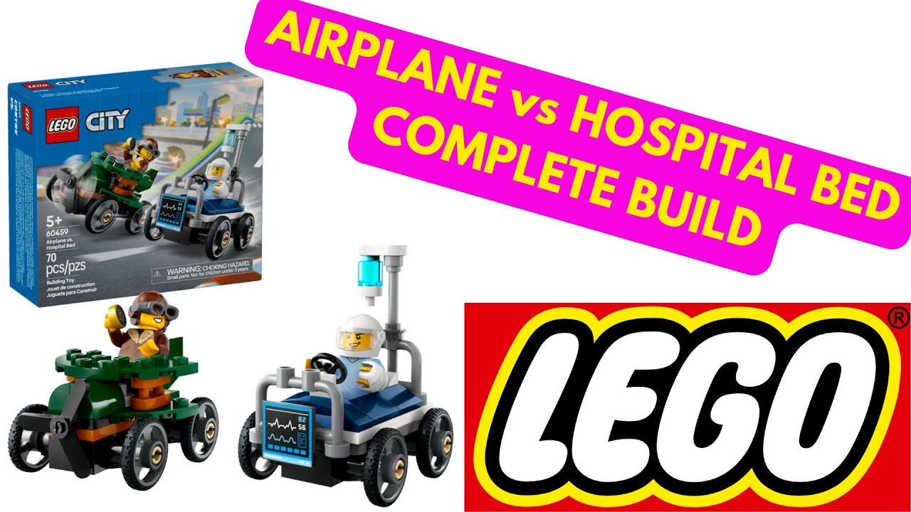 Let's Build the LEGO Airplane vs. Hospital Bed! A New Soapbox Derby Set For 2025. Set #60459.