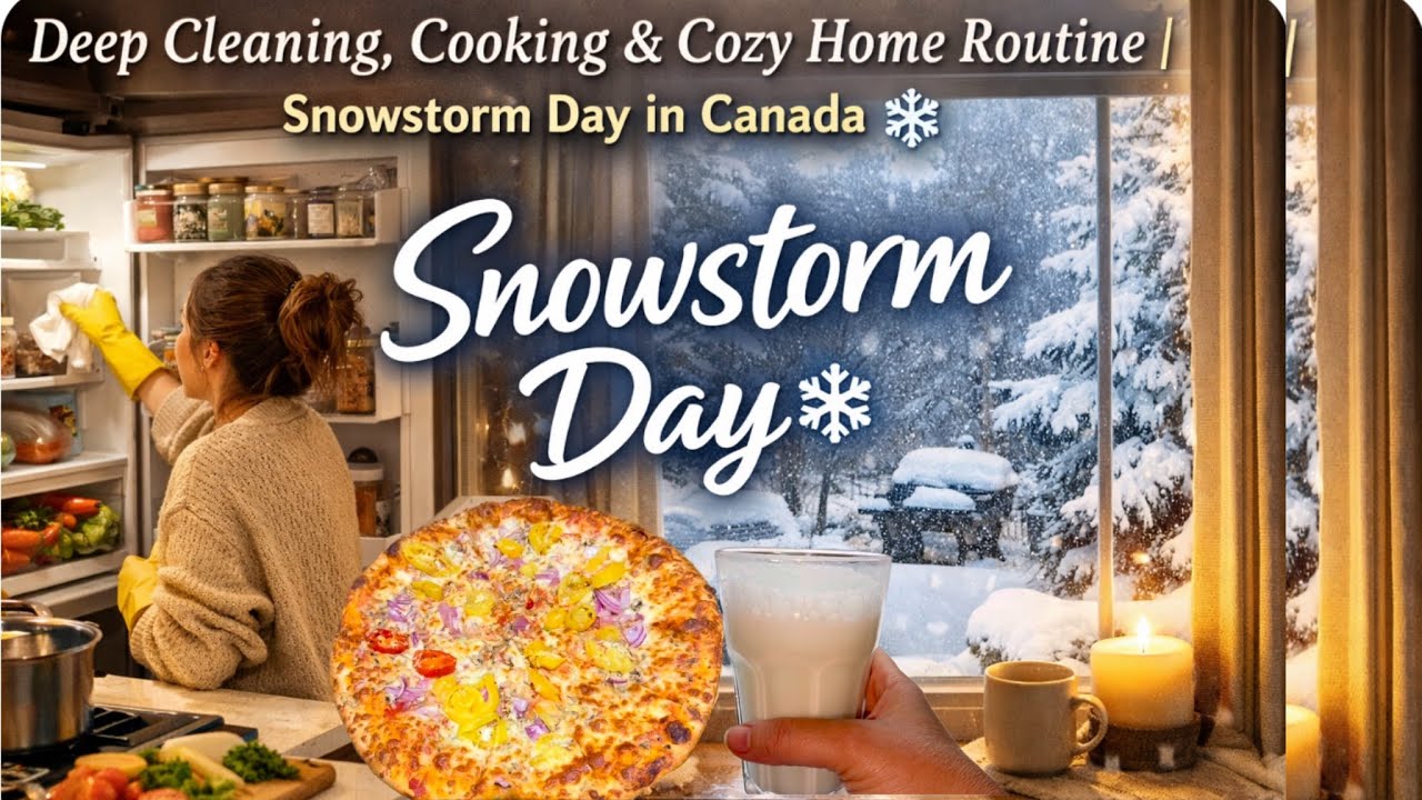 Deep Cleaning, Cooking & Cozy Home Routine | Snowstorm Day in Canada 