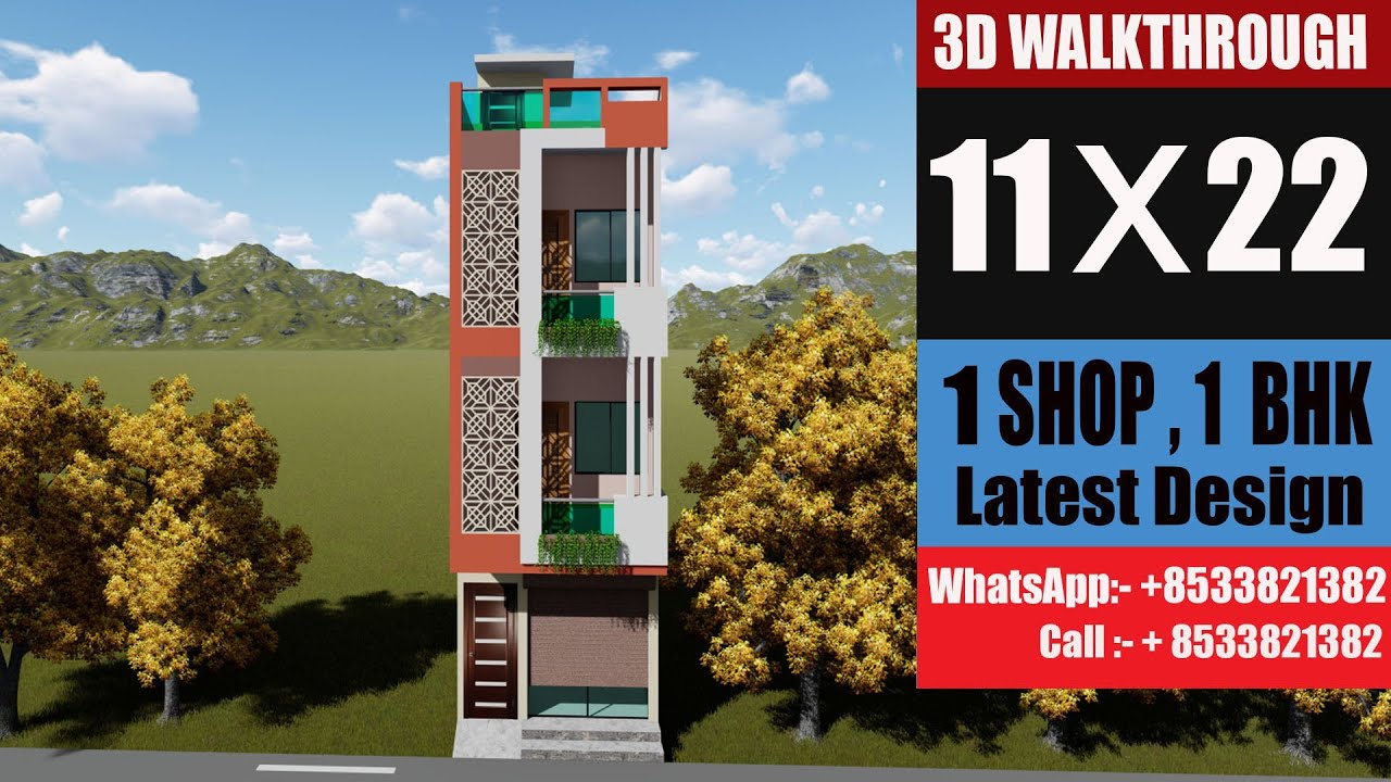 11 by 22 house plan # 11 by 22 house design # 11 *22 house design 3d