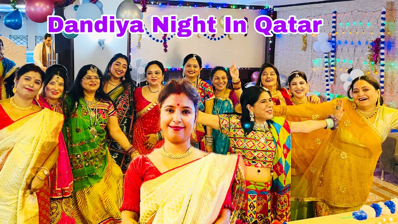 Dandiya Night in Our Building Doha Qatar||Indian Live In Qatar|Dandiya Celebration Vlog in Qatar