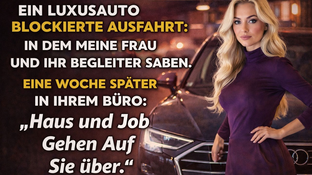 Ein Audi blockierte meine Ausfahrt: Frau und Liebhaber drin. Woche später verlor er sein Büro.