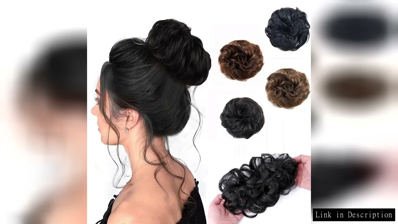 Human Hair Messy Hair Bun Chignon Extensions Scrunchy Updo HairPiece Soft And Comfortable To Wear Bu