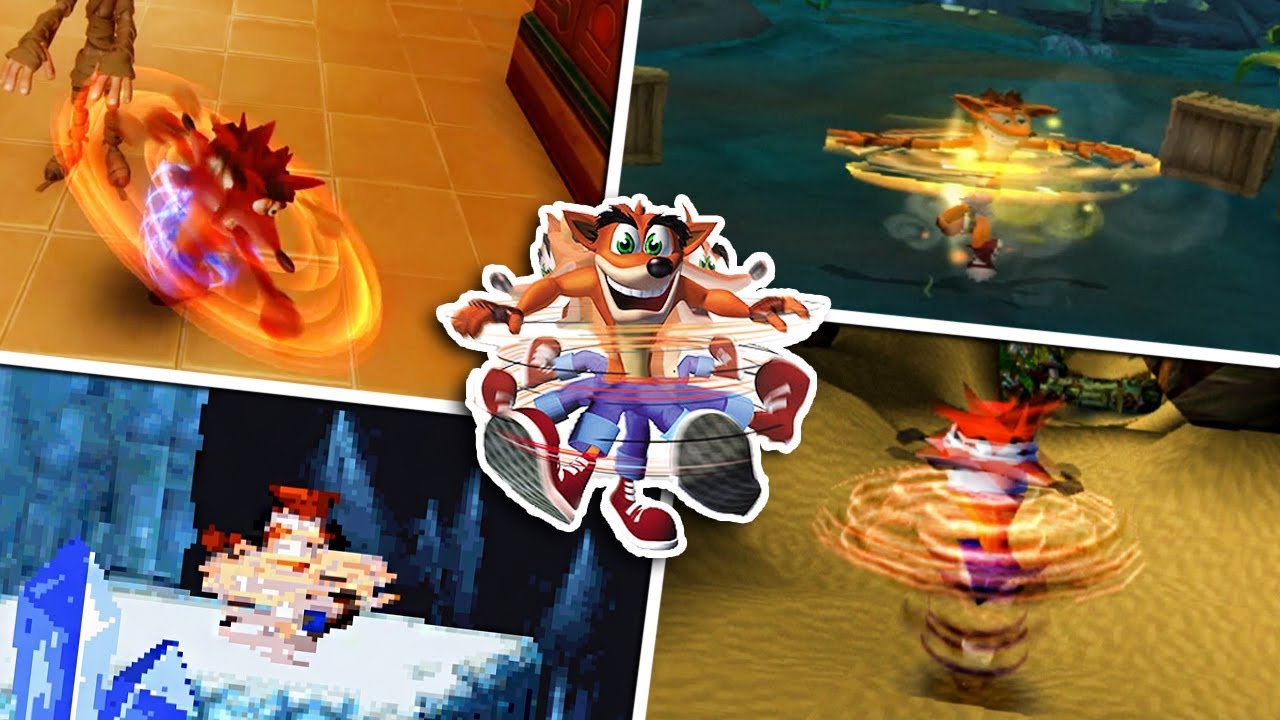 Evolution of (Spin) in Crash Bandicoot Games