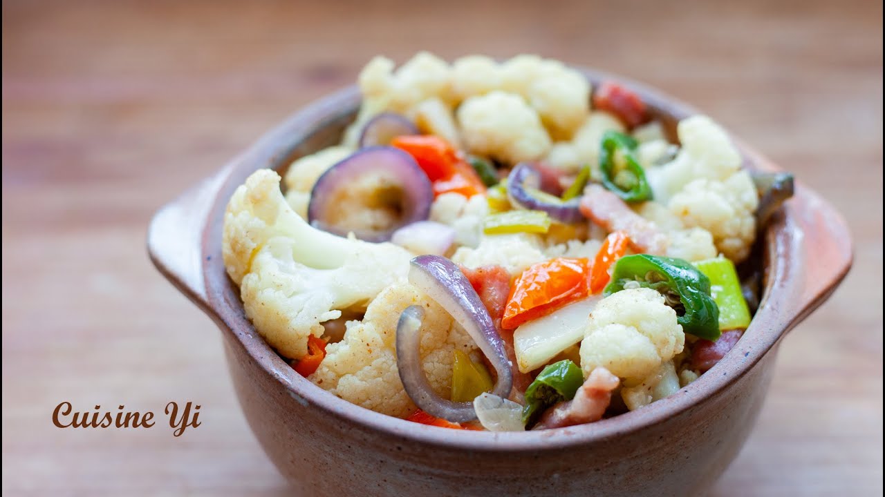 Chou fleur sauté aux lardons