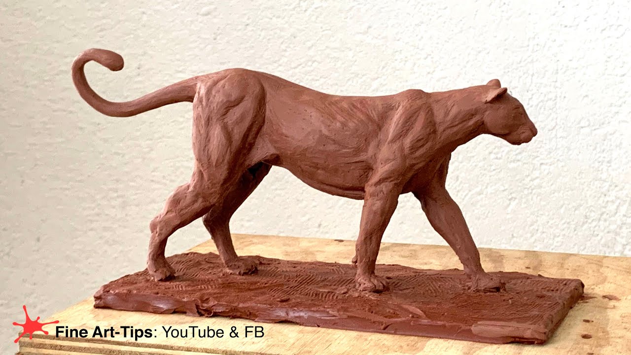 HOW TO SCULPT A LEOPARD/PANTHER IN CLAY - Big Cat