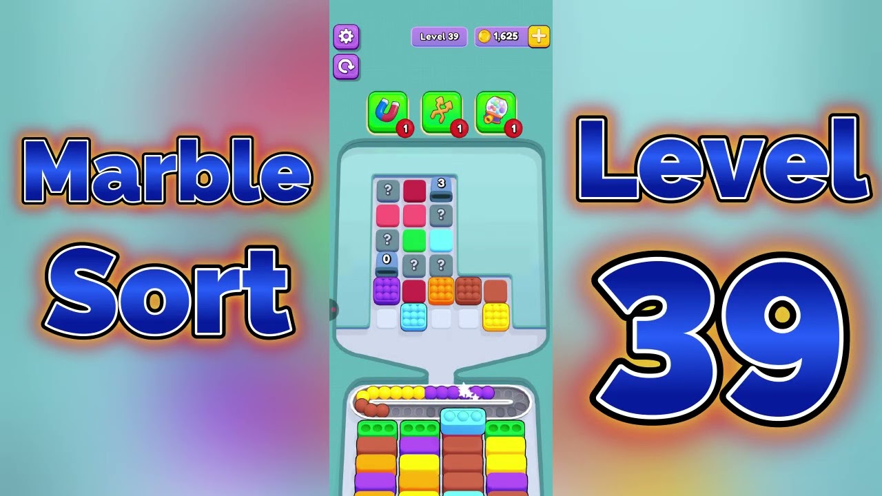 Marble Sort Level 39  Walkthrough 🟢🔵 | Color Marble Sorting Puzzle | Mini Boss