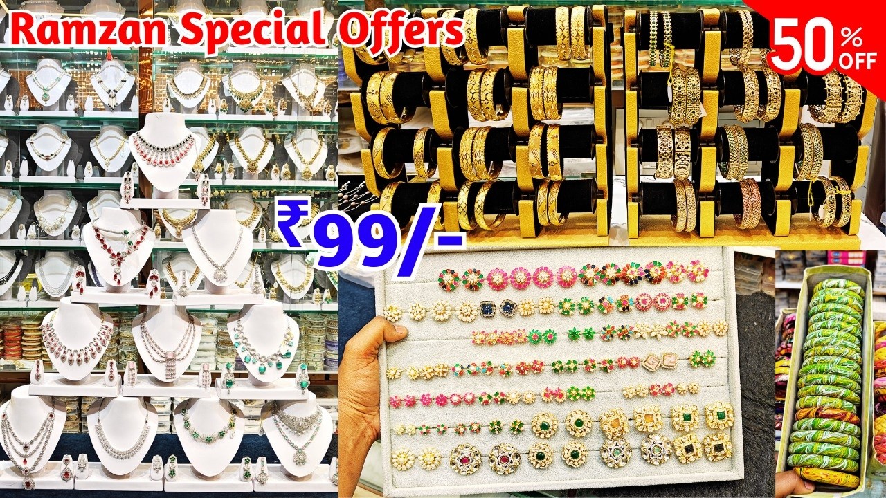 Ramzan Special Collection #50% OFF Bridal Nizami CZ Original Pearls Jewellery & Bangles #laadbazar