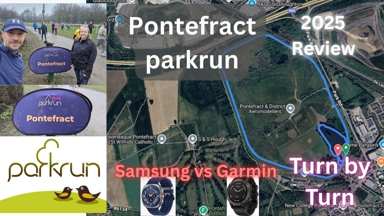Pontefract parkrun - 2025 Review - Garmin vs Samsung #5k #running #walking #parkruntourism #info