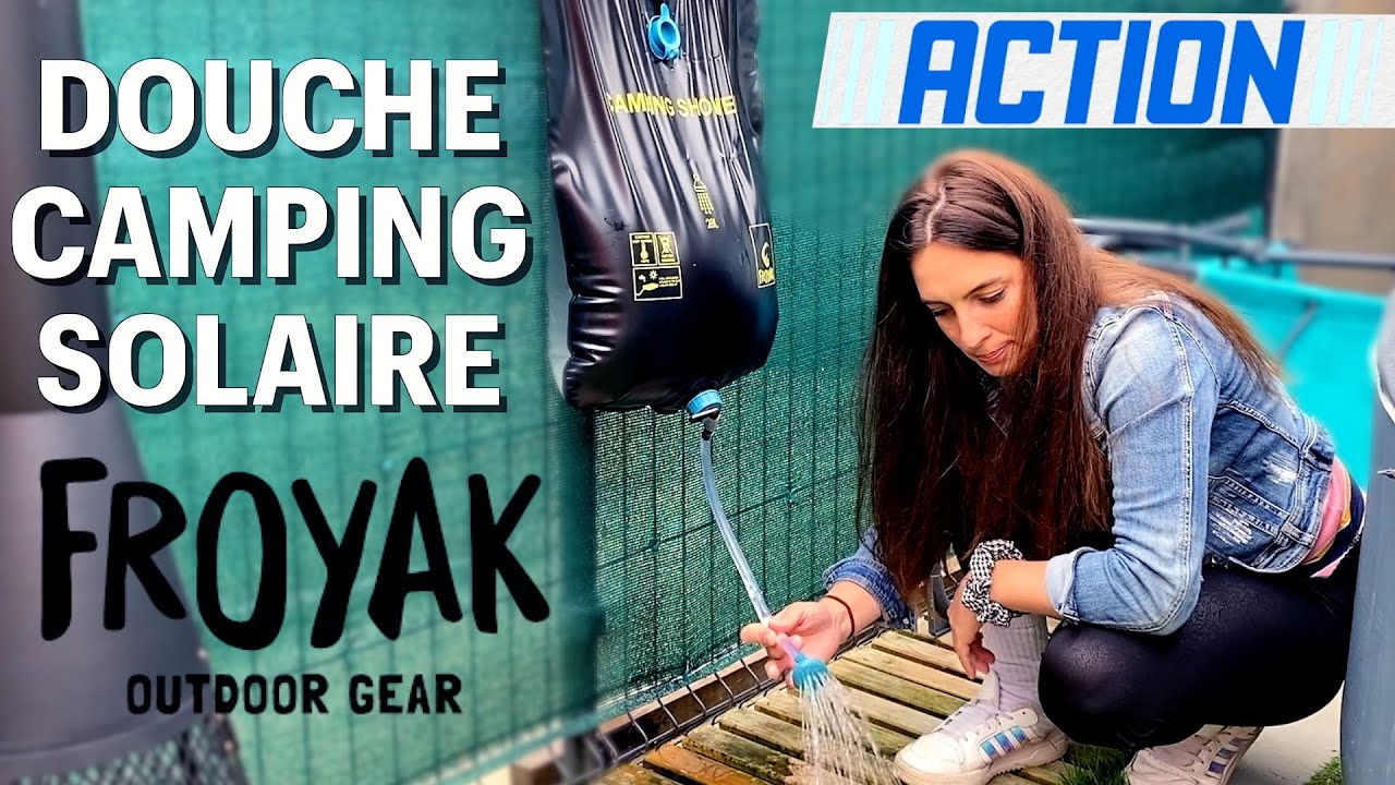 Douche de camping solaire FROYAK de chez ACTION CAMPING SHOWER EXT&Eacute;RIEUR