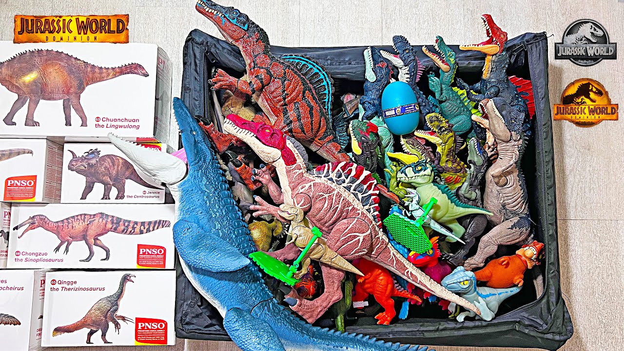 NEW Colossal BOX of Jurassic World Dinosaurs Toys! Spinosaurus, Giganotosaurus, Therizinosaurus