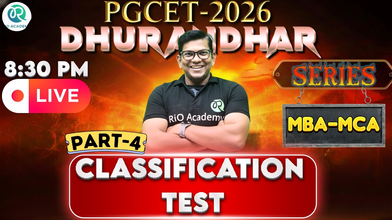 PGCET - MBA  MCA 2026 |  REASONING | CLASSIFICATION TEST part-4  #pgcetexam2026