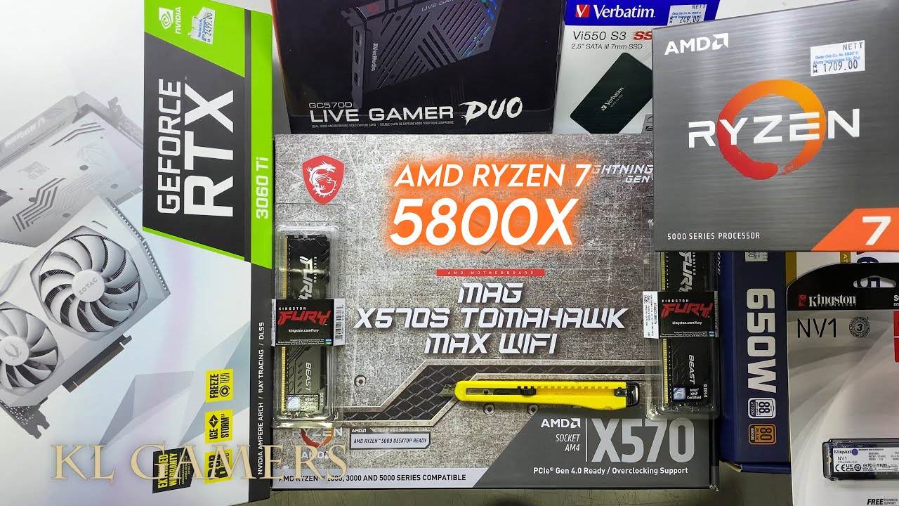 AMD Ryzen 7 5800X msi MAG X570S TOMAHAWK MAX WIFI ZOTAC RTX3060Ti AMP LIVE GAMER DUO