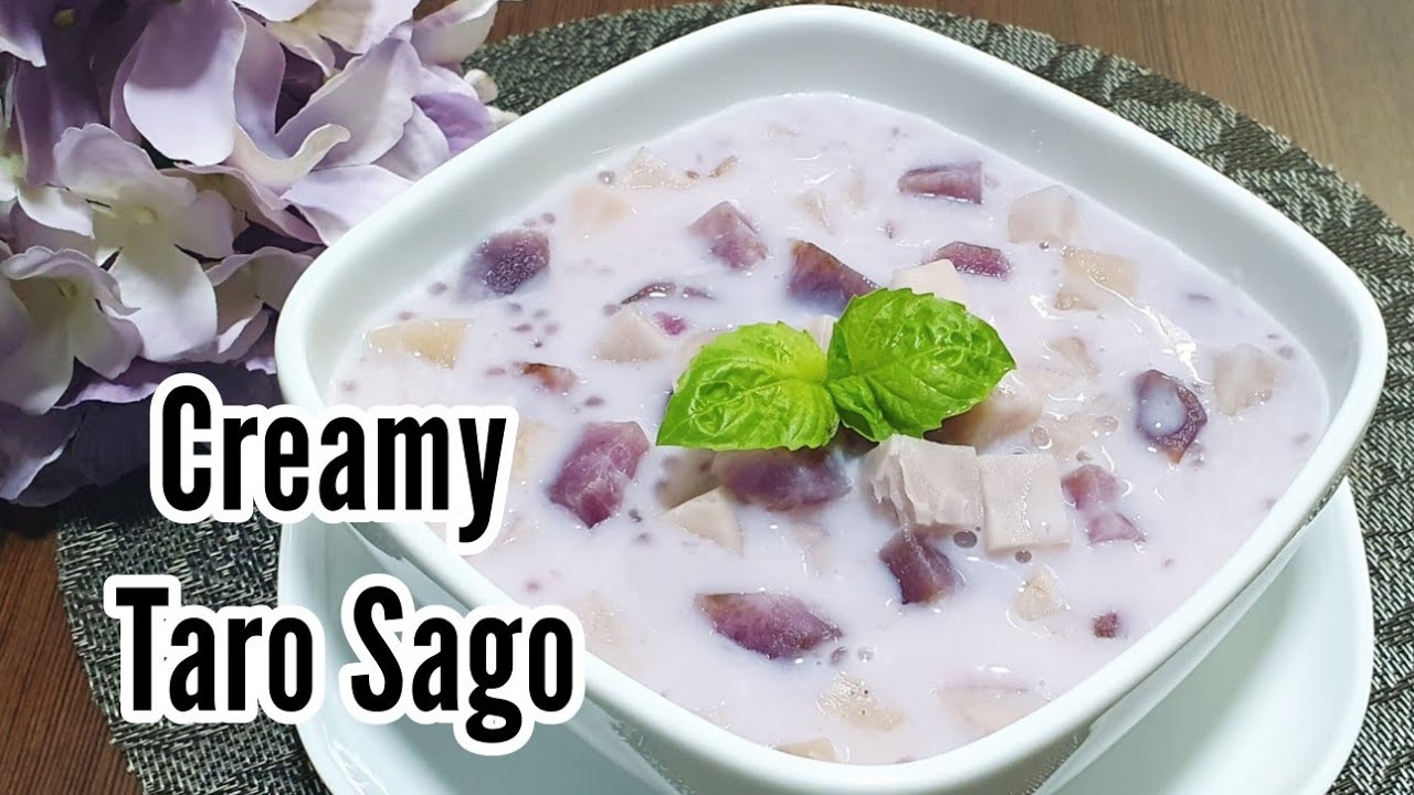 Easy Creamy Sago Taro Dessert / Sago/Mutiara Keladi