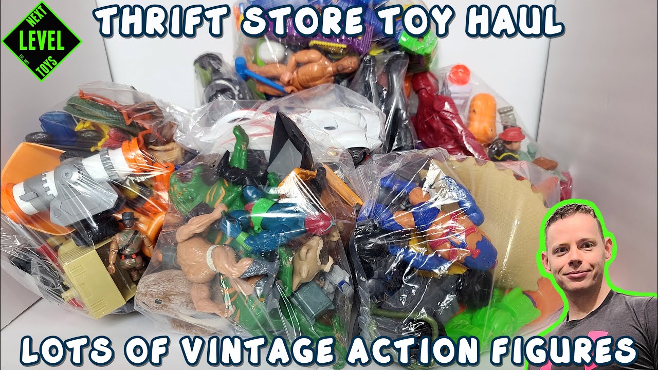 AMAZING TOY HAUL AT THRIFT STORE [OLD ACTION FIGURES] AND MORE 🚗