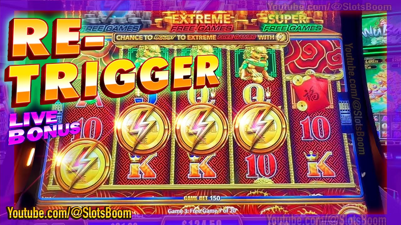 LIVE BONUS RE-TRIGGER!!! FREE GAMES - 5 DRAGONS GOLD WONDER 4 BOOST  - 1c CASINO SLOTS