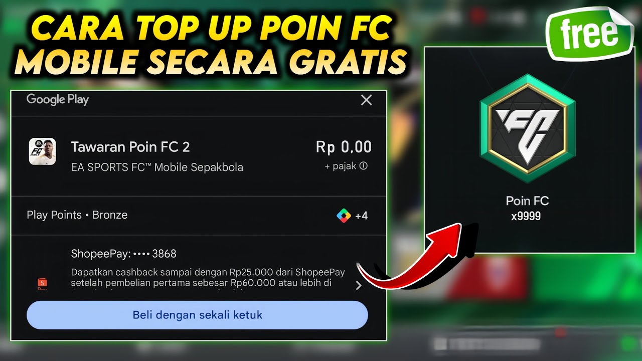 TUTORIAL TOP UP POIN FC MOBILE SECARA GRATIS 2024.