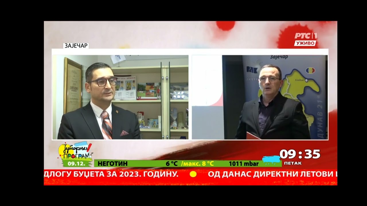 Jutarnji program RTS - uključenje iz PKS - RPK Zaječar povodom Jubileja