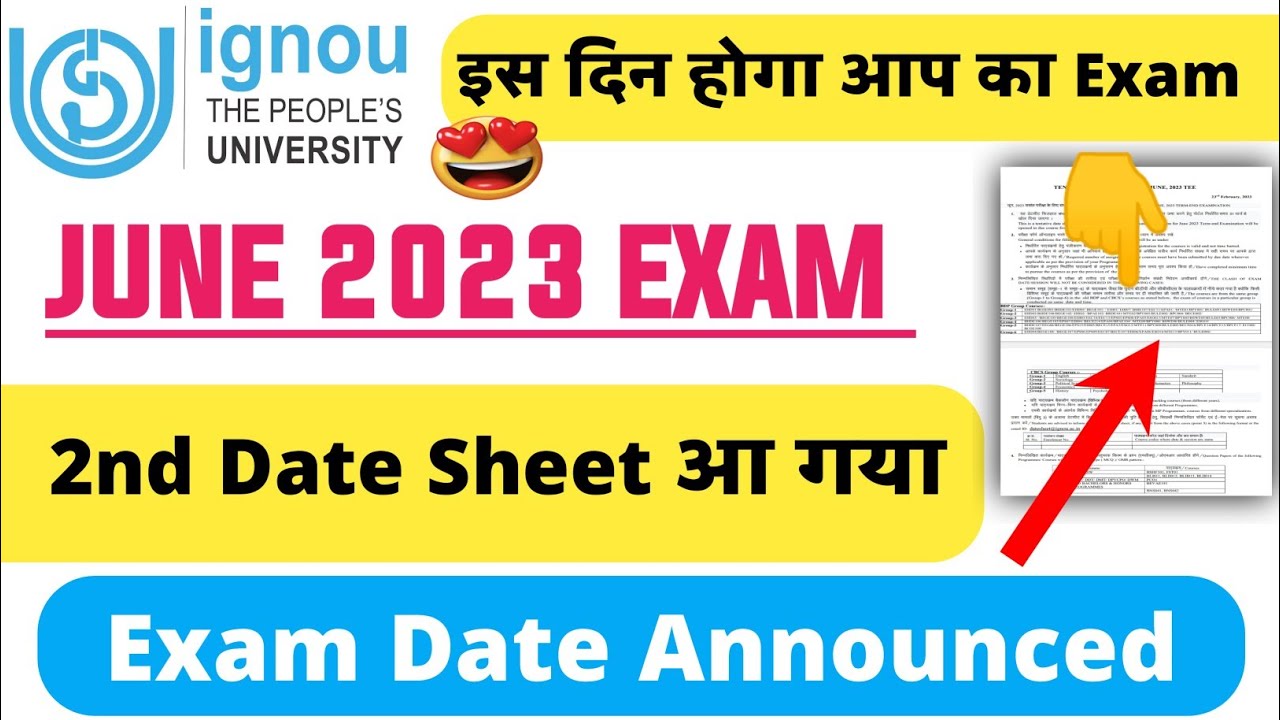 (Breaking News) IGNOU Released  June 2023 Exam Date Sheet_IGNOU Date Sheet 2023 | Date Announced