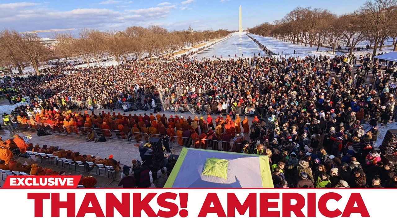 Спасибо! Америка — Как незнакомцы реагируют на этих буддийских монахов.