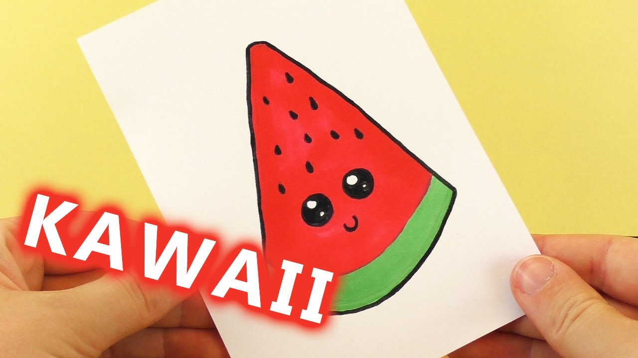 WASSERMELONE DIY KAWAII zeichnen | s&uuml;&szlig;e WATERMELON selber machen - Malen f&uuml;r Kinder