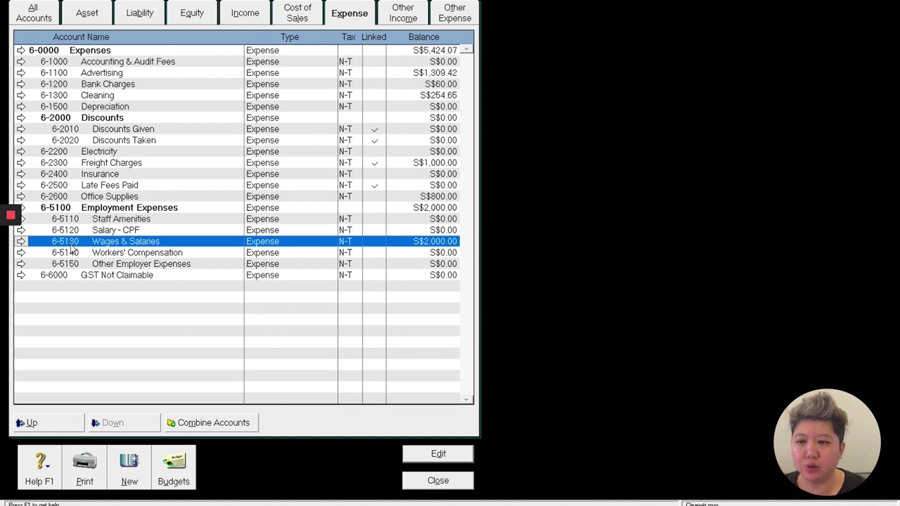 A01 How to Create Chart Of Account in MYOB / ABSS
