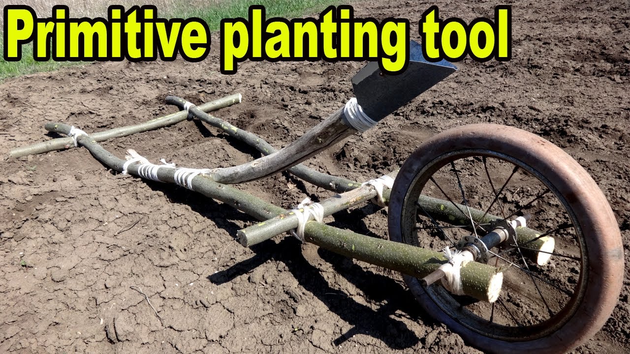 Primitive planting tool. Wheel tool for planting