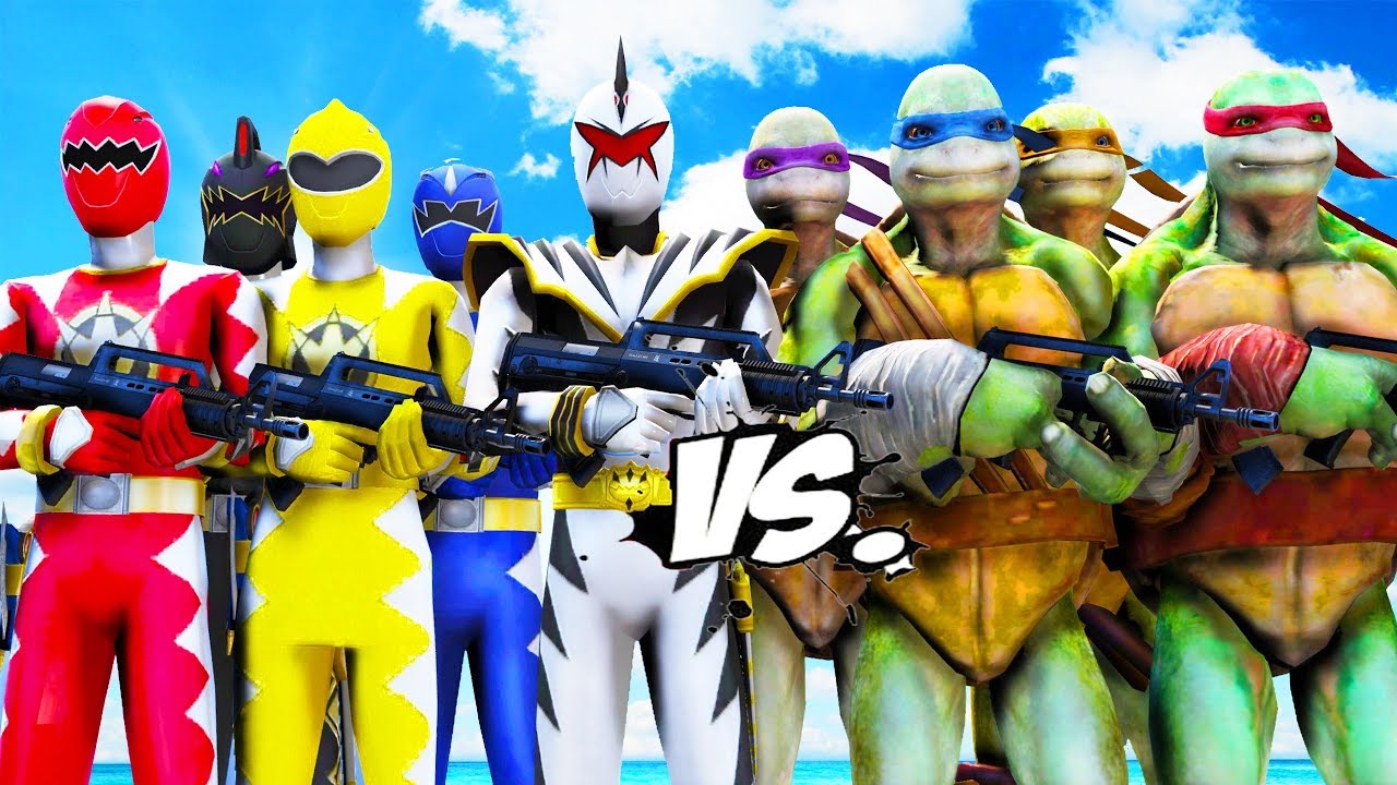 Черепашки-ниндзя против Power Rangers