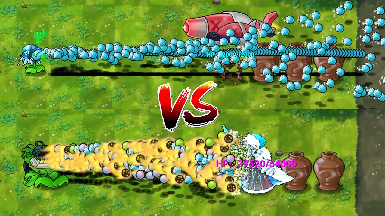 PvZ Fusion 3.2 - All Pea Plants With Rapid Fire Vs 4 Random Zombie Vase Breakers -P96- Who will win?
