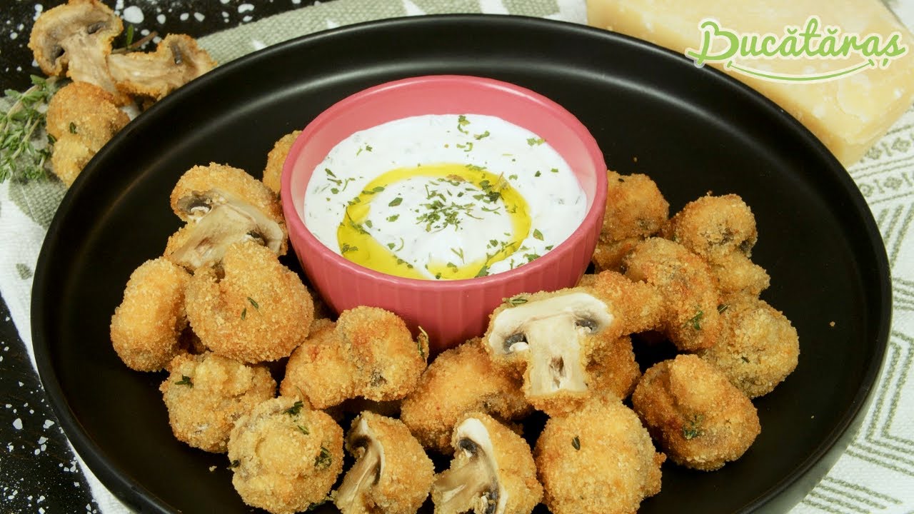 Cea mai delicioasa gustare - Ciuperci pane cu sos de iaurt grecesc | Bucataras TV