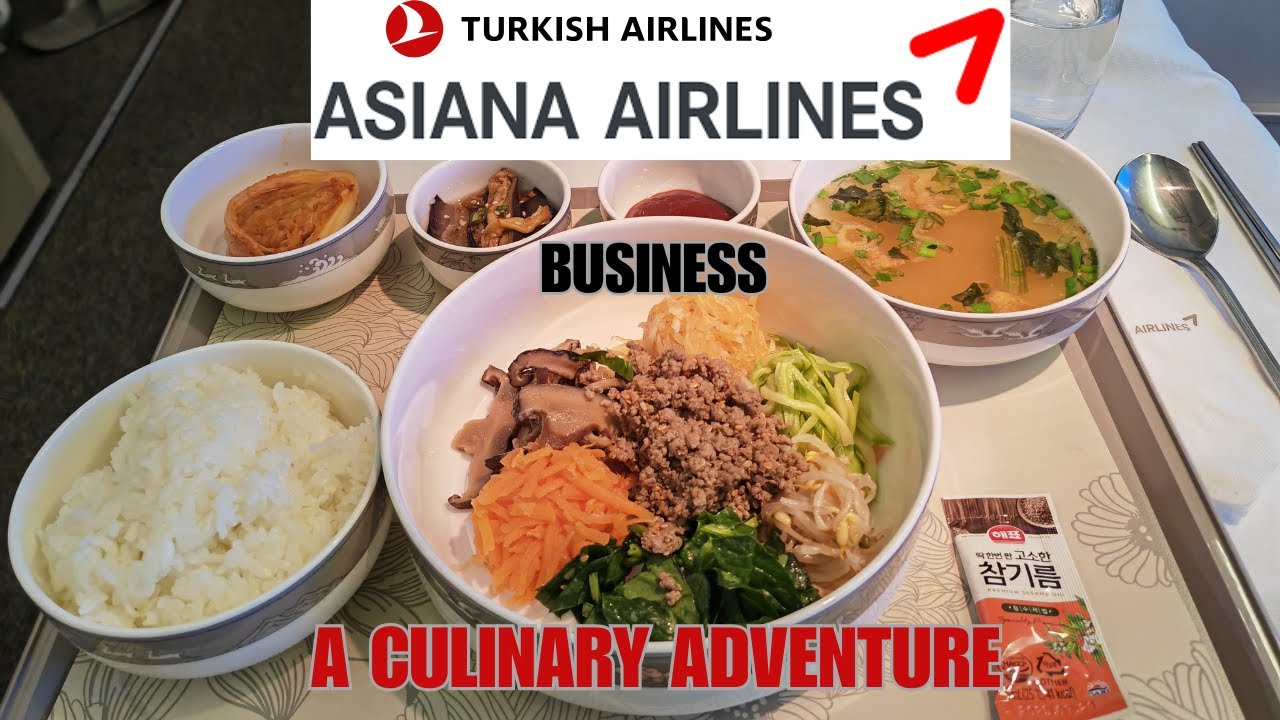 I Tried Korean Food on a Plane, Asiana Business | Stunning Turkish Lounge | Istanbul to Seoul