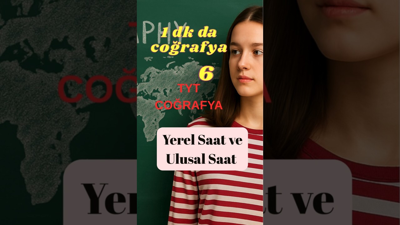 1 dk da coğrafya 6 ders Yerel Saat ve Ulusal Saat #Coğrafya #TYTCoğrafya #AYTCoğrafya #YerelSaat
