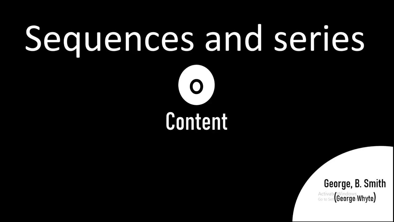 0.   Sequence and series( Introduction)