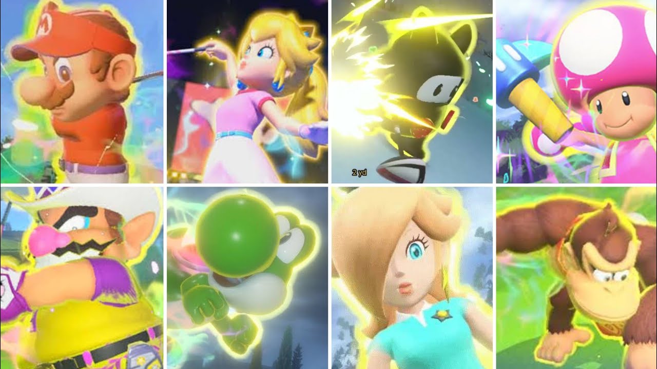 Mario Golf: Super Rush - All Special Shots & Special Dashes