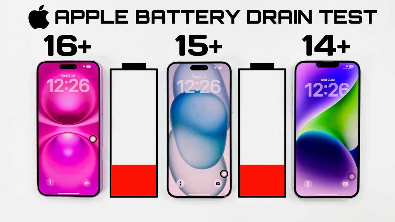 Apple iPhone 16 Plus vs 15 Plus vs 14 Plus - iOS 26 BETA 2 Battery Life DRAIN Test 🔥